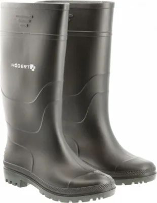 Produktbild von Högert Technik - Arbeitsgummistiefel PVC schwarz OB SRA Sicherheitsstiefel, rutschfeste Berufsstiefel, wasserdichte Arbeitsstiefel ohne Metallteile für Industrie und Handwerk
