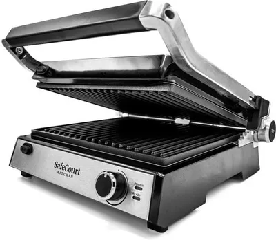 Image de Safecourt Kitchen - Gril de table 3 en 1 - Appareil à sandwichs, grill à panini et plaque de cuisson