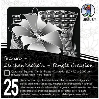 Produktbild von URSUS 2478 00 90, 290 g/m², Schwarz, 90 mm, 90 mm, 25 Blätter