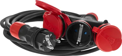 Immagine prodotto di Cavo di prolunga triplo 5m 250V 16A Schuko 3×2P+Z H05RR-F 3×1,5 mm² IP44