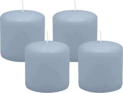 Produktbild von 4er Set Adventskranzkerzen Jeans Blau Ø 60 x 80 mm