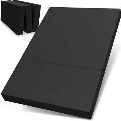 Produktbild von ELONEO Klappmatratze, Gästematratze, 3-teilige Faltmatratze, Schaumstoff extra dick (15cm), waschbar, Bandscheibenwürfel, klappbar, Faltbare Matratze, Erwachsene (Schwarz, 160 x 195 x 15 cm)