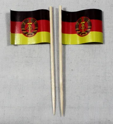 Produktbild von Party-Picker Flagge DDR Deutsche Demokratische Republik Papierfähnchen in Spitzenqualität 25 Stück Beutel