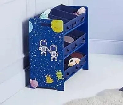 Produktbild von Kidland Kinderregal Rakete mit 9 Textilboxen, ca. 66 × 59,5 × 30 cm