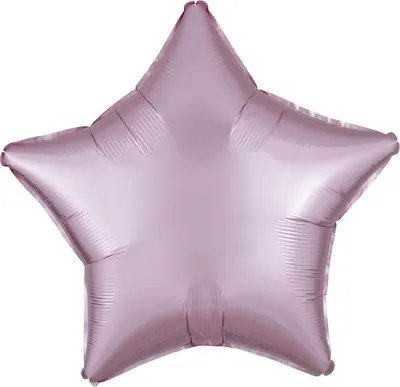Image de Ballon en plastique étoile satin rose pastel 45cm