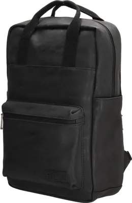 Produktbild von Großer Damen Herren Roll up Rucksack Plane Tasche Fahrradrucksack Kurier leder Optik Rollup Bag Schwarz