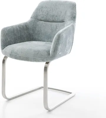 Produktbild von DELIFE Freischwinger Pejo-Flex Chenille Pastellblau Freischwinger flach Edelstahl Taschenfederkern