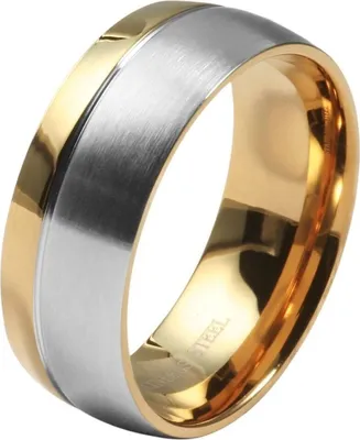 Produktbild von Akzent Herren-Partnerring aus Edelstahl, bicolor