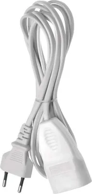Zdjęcie produktu dla kabel przedłużający 3 m Kabel 2x0,75 mm² Złącze wtykowe Euro Kabel zasilający