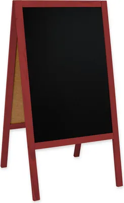 Image de Tableau noir/panneau publicitaire en bois - panneaux publicitaires robustes pour l'intérieur et l'extérieur rouge / Classic / 61x118 cm