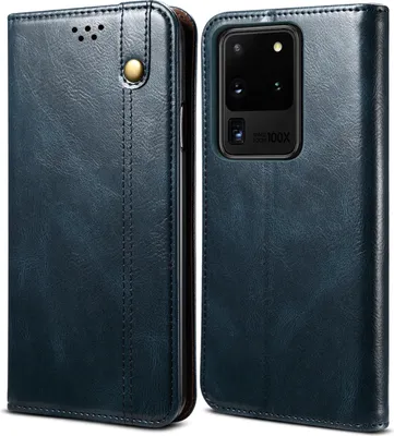 Produktbild von Galaxy S20 Ultra Hülle, LaimTop Leder Flip Brieftasche Schutzhülle für Samsung Galaxy S20 Ultra Blau