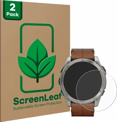 Produktbild von 2x ScreenLeaf Schutzfolie für Garmin Fenix 8 AMOLED (51 mm) nachhaltiger Displayschutz Display Schutz Folie Klar Transparent