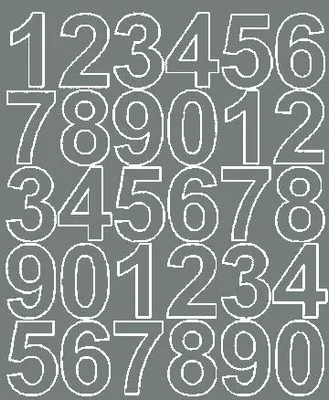 Immagine prodotto di Adesivi numerati autoadesivi, 4,5 cm, grigio lucido