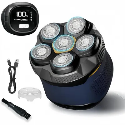 Produktbild von Glatzen Rasierer Herren Elektrisch 6D, 2 Modi Head Shaver Men Magnetische, Typ-C-Schnellladung,IPX7 Wasserdichter Kopfrasierer für Glatze,LED-Anzeige