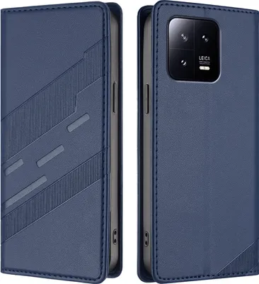 Produktbild von Hülle für Xiaomi 13, Kunstleder Brieftaschen Handyhülle mit Kartenfach und Standfunktion Blau