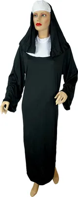 Produktbild von Damen Nonnen Kostüm mit Kragen und Haube / Größe: M/L