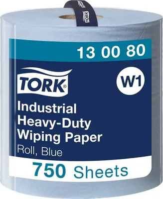Produktbild von Tork 130080, 750 Blätter, Blau, 369 mm, 255 m, 340 mm, 39 cm