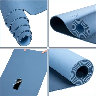 Produktbild von Yogamat Antirutsch 0,6 cm 183 x 61 cm - TPE Gymnastikmatte für Pilates und Yoga - inkl. Tragetasche