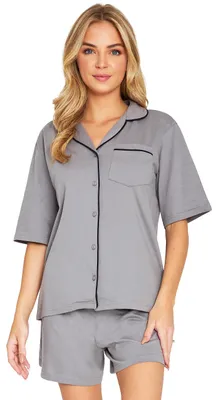 Produktbild von CityComfort Pyjama Damen Kurz Baumwolle Pyjama Frauen Set mit Knöpfen Hausanzug