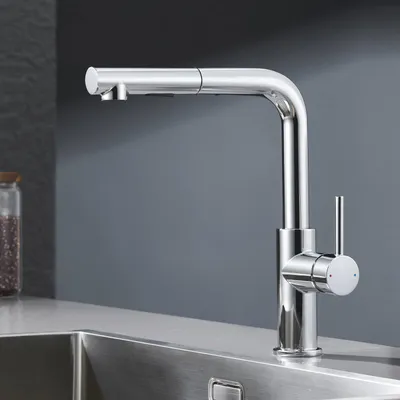 Produktbild von Küchenarmatur ausziehbar, Ausziehbare Küchenarmatur mit 40cm Schlauch, 360° drehbar, 2-in-1 Sprühfunktion, 304 Edelstahl, wassersparend, Chrom