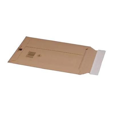 Produktbild von 100x Wellpappe Versandtaschen 210x292mm bis 50mm Höhe Selbstklebeverschluss Aufreißfaden für A4 braun
