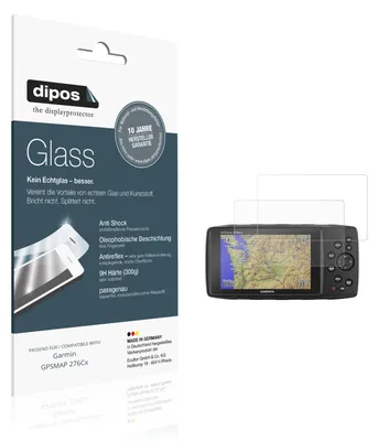 Produktbild von 2x Schutzfolie für Garmin GPSMAP 276Cx matt - Anti-Shock 9H Folie dipos Glass Kunststoffglas