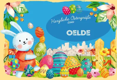 Produktbild von vianmo Holzschild 20x30 cm Ostergrüße OELDE Ostern