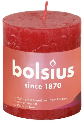 Obrázek produktu pro Bolsius Rustiko Shine, Válec, Červená, 32 h, 1 kusů