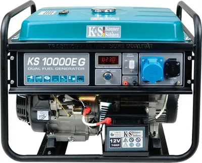 Zdjęcie produktu dla Könner & Söhnen KS 10000E G Hybrydowy generator o mocy 8000 W, DUAL FUEL benzyna / LPG, E-Start, 1x16A (230V), 1x32A (230V), 12V