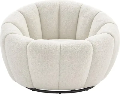 Produktbild von Drehsessel muschelförmig - Bouclé-Stoff - Weiß - COSSATO