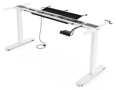 Produktbild von Yaasa Frame Essential Schreibtischgestell Höhenverstellbar, Weiß – 120 - 190 cm – 4 Speicher, Höhenanzeige, Kollisionssensor, Traglast 125 kg