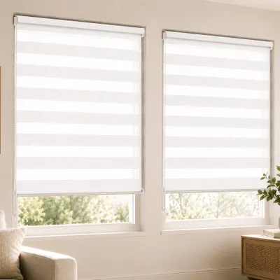 Produktbild von VOUNOT® 2er Set Doppelrollo klemmfix ohne Bohren, Duo Rollo Klemmrollo für Fenster und Tür, 90x150 cm, Weiß
