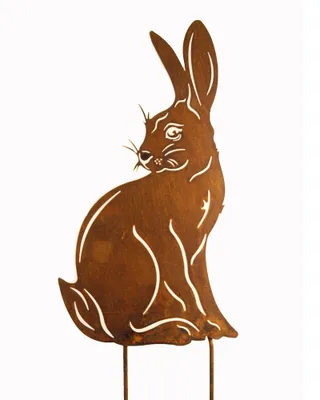 Produktbild von Osterhase Edelrost Dekofigur für Ostern und Frühling Hase Osterhase Edelrost rostige Gartendekoration Gartenstecker