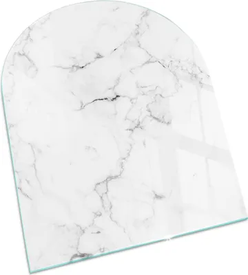 Produktbild von Marmormuster mit Aderung – Glasbodenplatte für – Kaminofen – Kaminplatte Glas – Schutzglas – Funkenschutzplatte –Glasbodenplatte Feuerfeste – Hitzeschutzplatte – Bodenschutz aus Glas – 80x70 cm