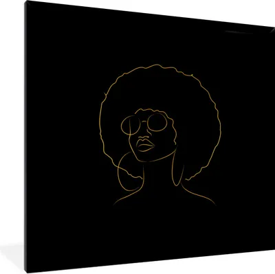 Produktbild von MuchoWow® Gerahmtes Poster Frau - Brille - Gold - Schwarz 40x40 cm - Poster mit Schwarzem Bilderrahmen Wandposter Rahmen Foto Bilder - Mit Rahmen - Wanddekoration Schlafzimmer