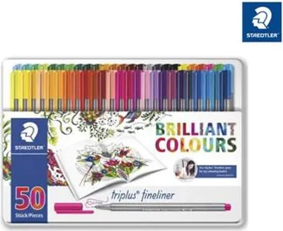 Produktbild von Staedtler - Triplus fineliner Metallbox 50er Johanna Basford