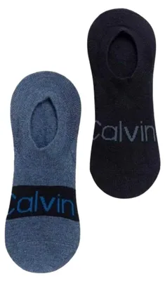 Image de Calvin Klein - Chaussettes pour homme (lot de 2) NA694 (38 EU - 42 EU) (marine/bleu)