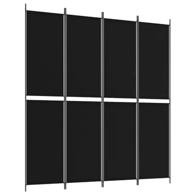 Produktbild von 4-tlg. Paravent Schwarz 200x220 cm Stoff