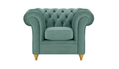 Produktbild von SLF24 - Sessel Chesterfield - schmutziges Himmelblau - Velluto 12