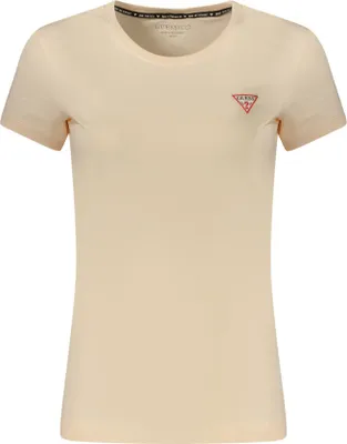 Produktbild von Damen Kurzarm T-Shirt Rosa aus Baumwolle mit Logo und Applikation