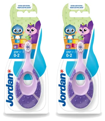 Produktbild von 2 x Jordan Baby Zahnbürste für 0-2 Jahre - Vorteilspackung - 2 Stücke