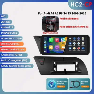 Productafbeelding van Android 13 Autoradio voor Audi – 9 Inch QLED Touchscreen – 2DIN Navigatie – 6GB RAM en 64GB Opslag – CarPlay