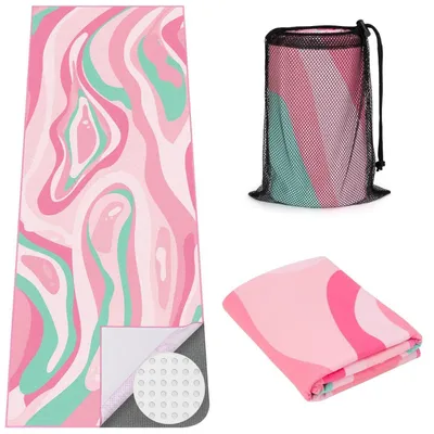 Immagine prodotto di Asciugamano per yoga in microfibra, antiscivolo, rosa, 178x66 cm