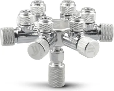 Produktbild von Aquarium CO2 Splitter Regulator Verteilernadel Feinregulierventil fuer CO2-Regulator mit 6-Wege-Auslaessen
