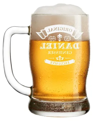 Produktbild von Gravierter Bierkrug - 500 ml - Personalisierbar mit Namen - Geschenkidee für Geburtstag, Papa, Opa, Mann
