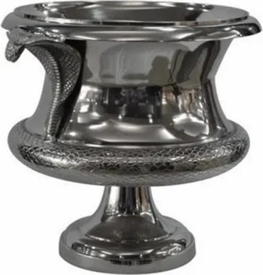 Produktbild von Casa Padrino Luxus Vase Cobra Design vernickelt - Luxus Hotel Ausstattung  & Möbel