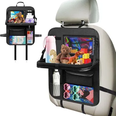 Produktbild von Famanu Auto-Organizer für Kinder - Autositze schützen - Organizer mit Ablage - Wasserfest - Schwarz