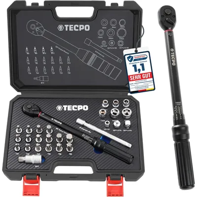 Produktbild von Drehmomentschlüssel Drehmomentschraubenschlüssel - 3/8 Zoll - 5 bis 60 Nm - 27-teiliges Set - Mit Koffer