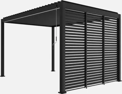 Immagine prodotto di Pergola bioclimatica 3x4 in alluminio + 3 tende da 1m, Antracite