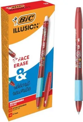 Produktbild von BIC Illusion Rot Stick-Kugelschreiber Medium 12 Stück(e)
